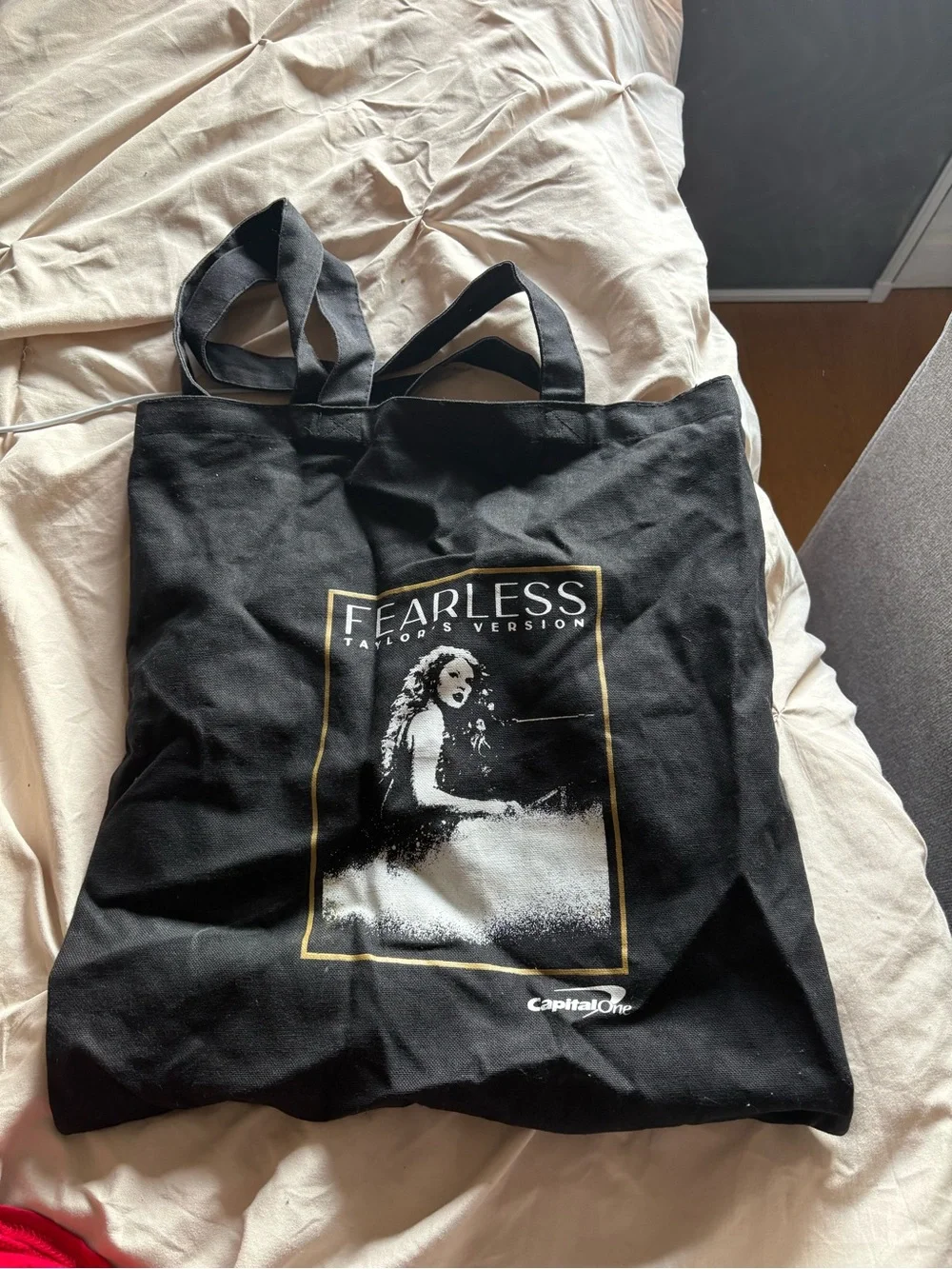 Fearless Taylor's Version Black Canvas Tote Bag